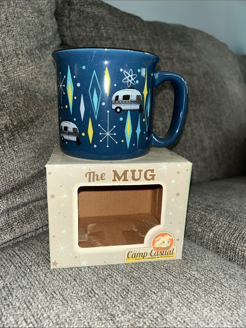 2 For $20 or $13 Each Vintage Blue Camper Ceramic Mug
